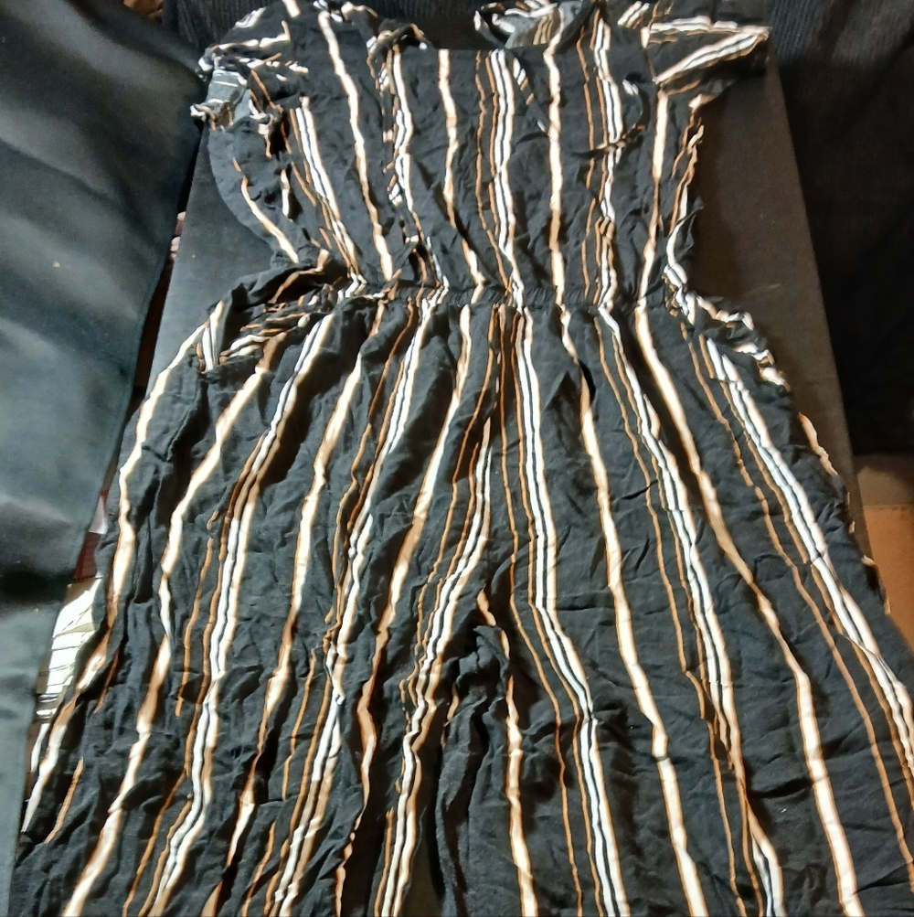 Time And Tru Stripe Rumper Dress One Piece Size L